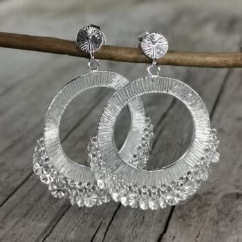 Ohranhänger Kreis mit Münzen Silber