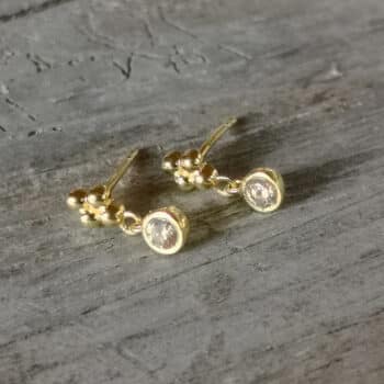 Ohrstecker mit Anhänger Zirkonia Gold