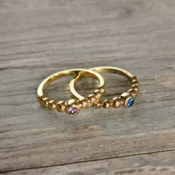 Ring fein Kügelchen Zirkonia Gold