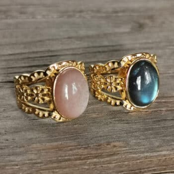 Ring oval mit Blumenrand