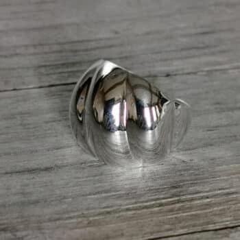 Ring organic Rillen Silber