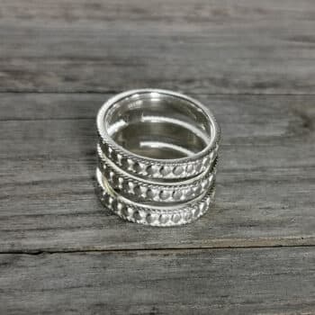 Ring dreiteilig Punkte Silber