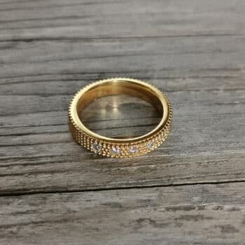 Ring gerade Zirkonia Gold