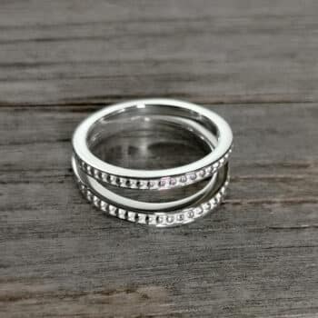 Ring doppelt gepunktet Silber