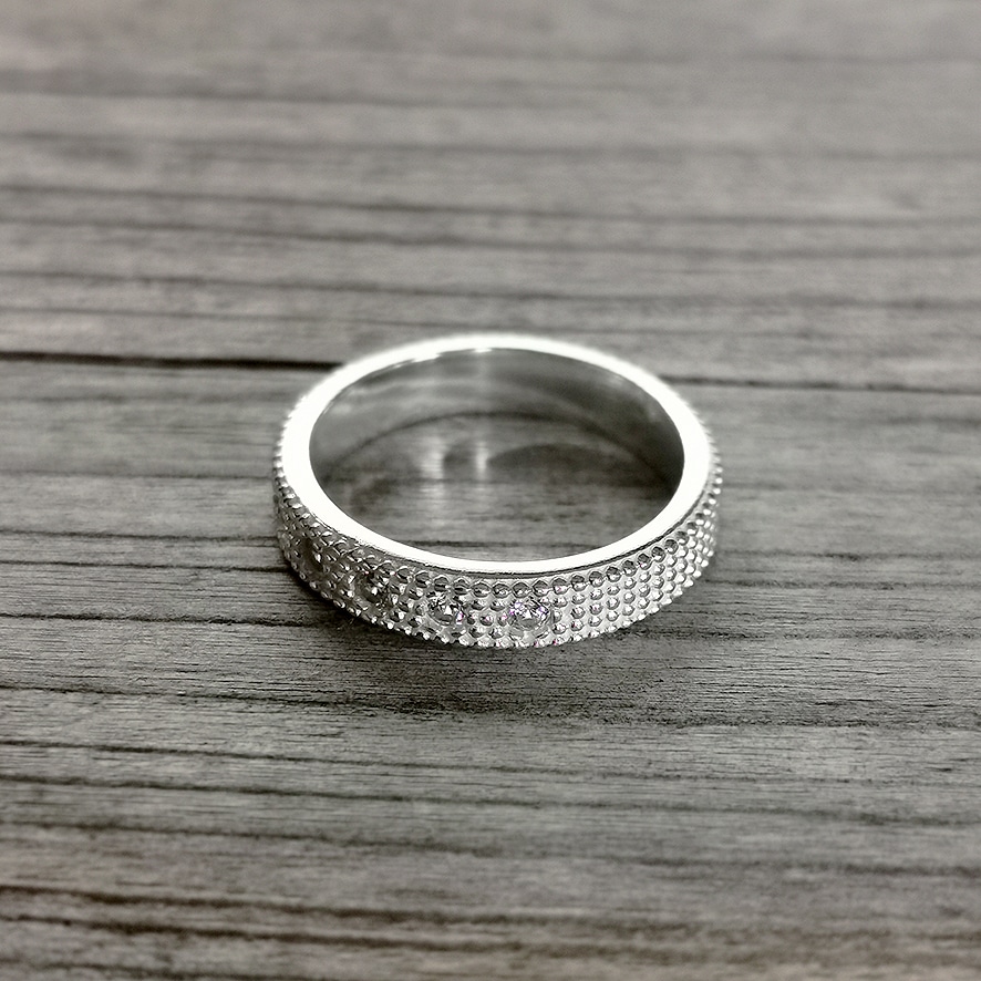 Ring gerade Zirkonia Silber