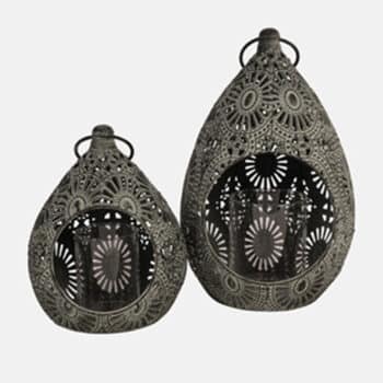 Hängewindlicht grau-grün