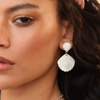 Ohranhänger Muschel Silber