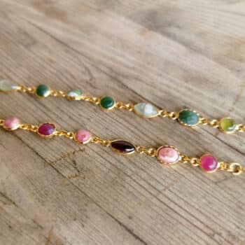 Armkette Steine gefasst Gold