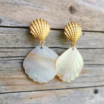 Ohranhänger Muschel Gold