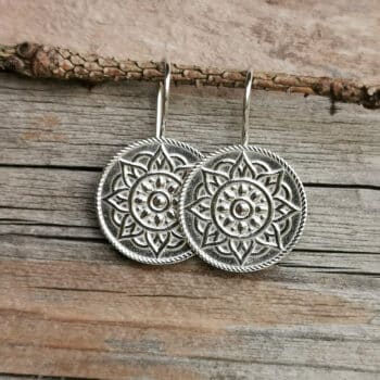 Ohranhänger Mandala Silber