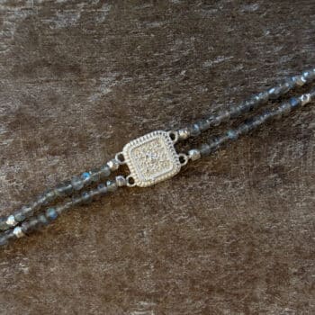 Armband Quadrat Labradorit Silber