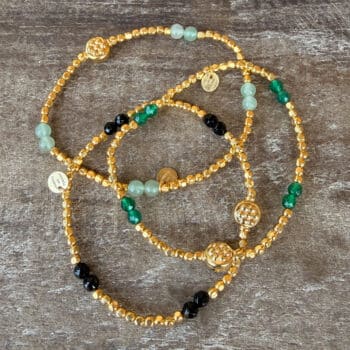 Armkette elastisch Gold und Steinchen